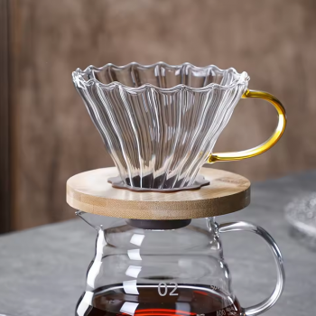 Gambar produk WURJO Filter Penyaring Kopi V60 Coffee Dripper Borosilicate 1-4 Cup - W4