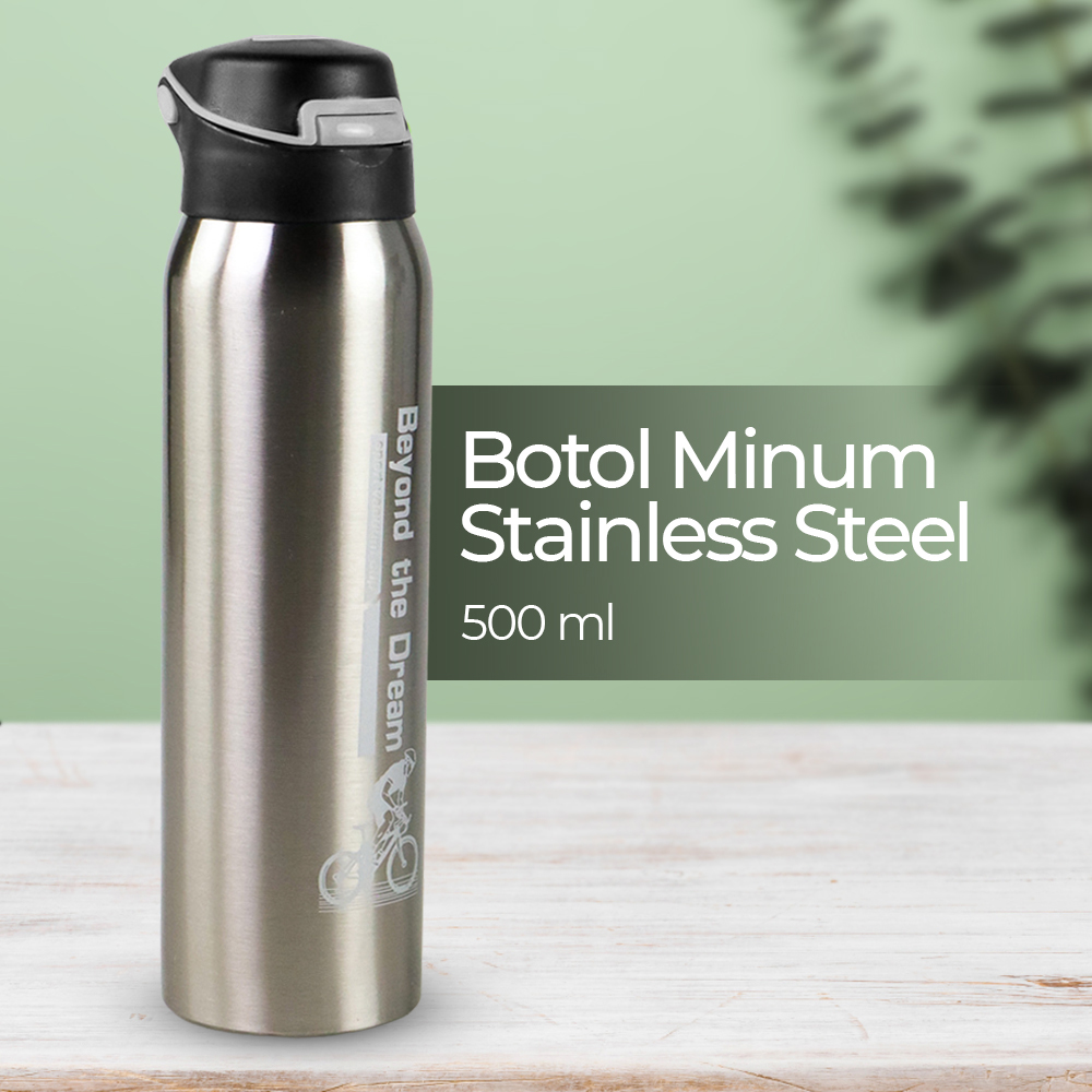 Gambar produk BAOWENBEI Botol Minum Termos Air Panas Dingin Stainless Steel 500ml - A1A0