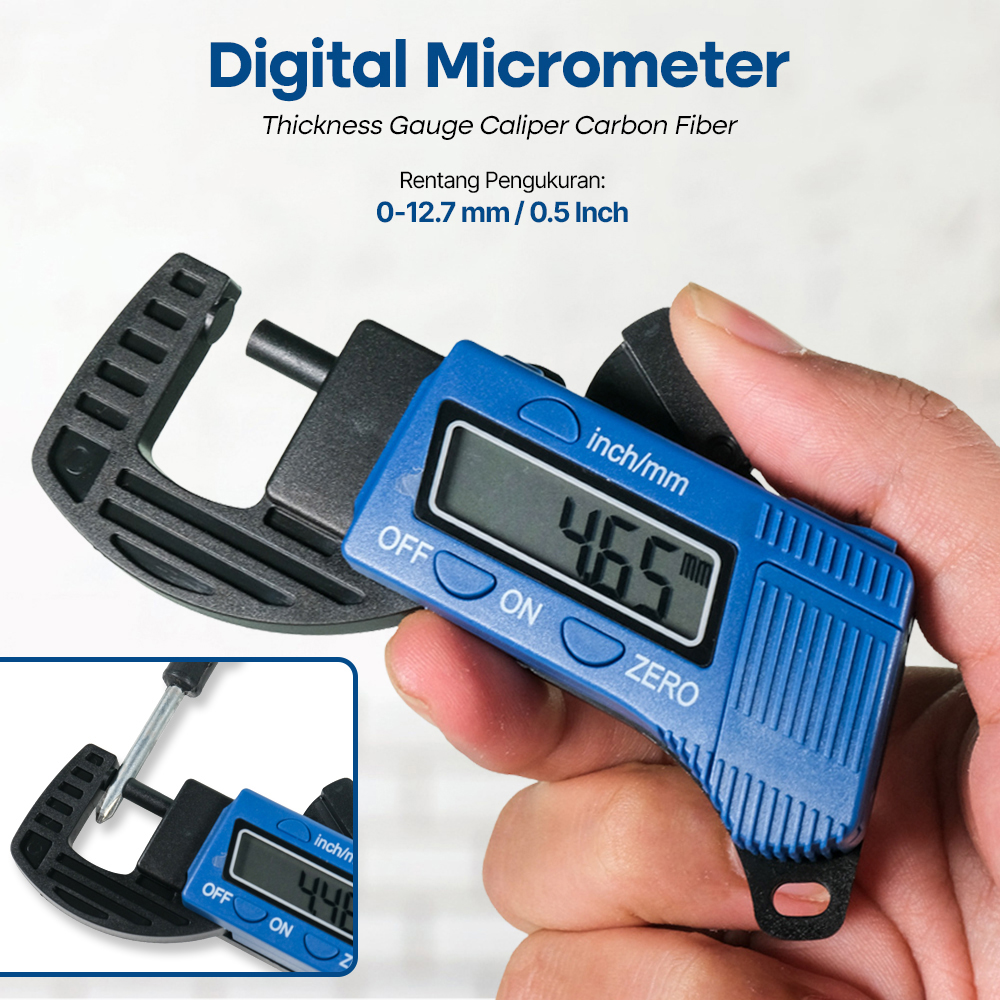 Gambar produk Digital Micrometer Thickness Gauge Caliper Carbon Fiber - TDT25