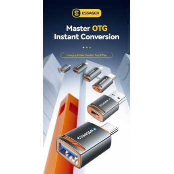 Gambar produk ESSAGER OTG Type C to USB A 3.0 Adapter Converter Fast Charging 5A - ES-OTG17