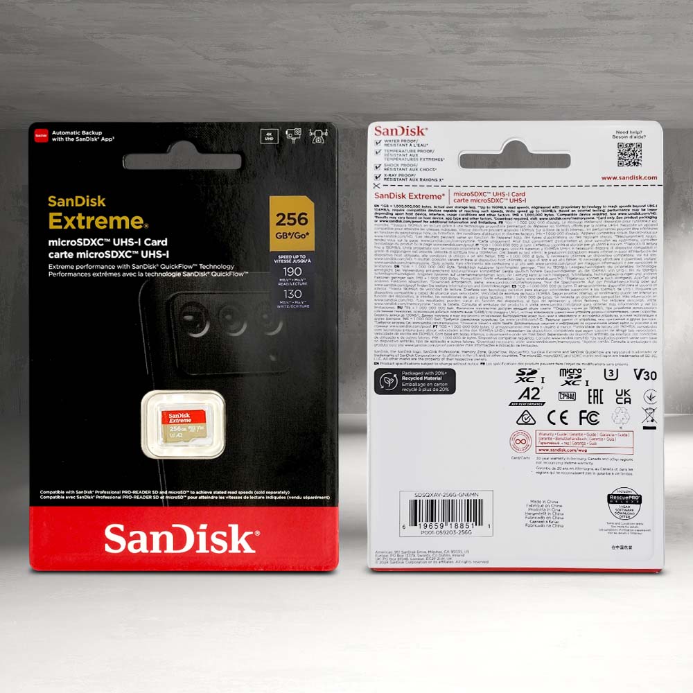 Gambar produk SanDisk Extreme microSDXC V30 A2 U3 256GB-SDSQXAV-256G