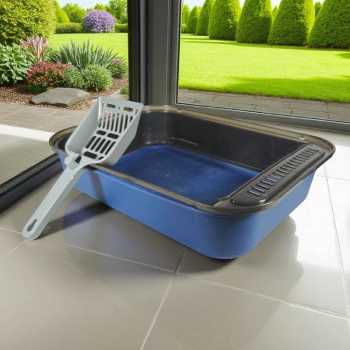 Gambar produk KITPET Bak Pasir Kucing Cat Litter Box Semi Enclosed Pet Toilet Kitten - KT1