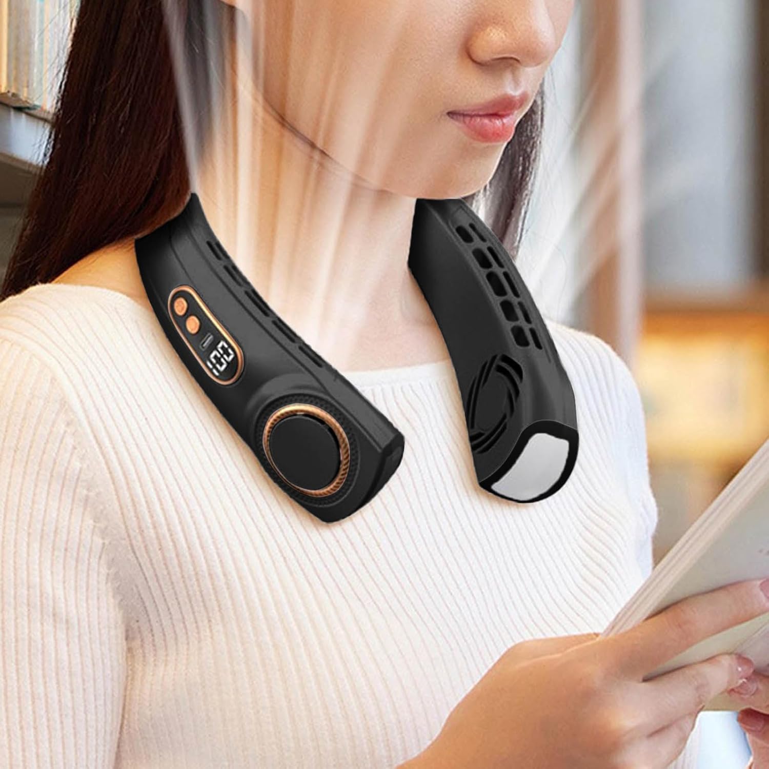 Gambar produk MONOLOSA Kipas Angin Leher Portable 3 Speed Adjustable 1200mAh - F1200
