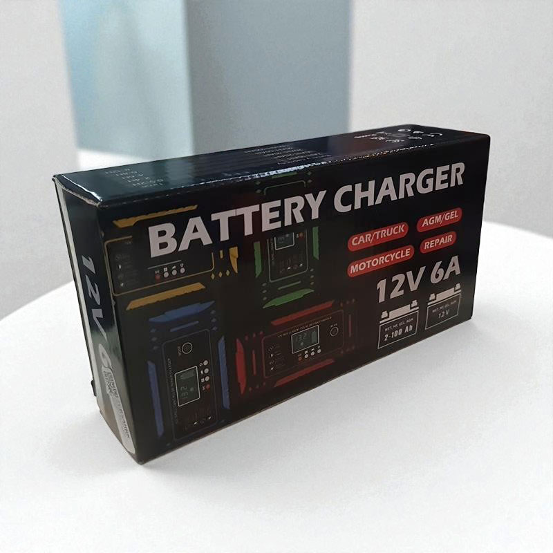 Gambar produk ODM Charger Aki Mobil Intelligent Portable Battery Charger 12V 6A - OM126