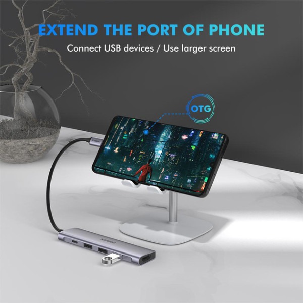 Gambar produk UGREEN USB Hub Type C 5in1 USB Type C USB 3.0 4K HDMI PD 100W - CM136