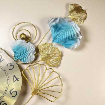 Gambar produk TaffHOME Jam Dinding Besi Elegan Ginkgo Biloba Silent Movement 91.5cm Horizontal - 2221C