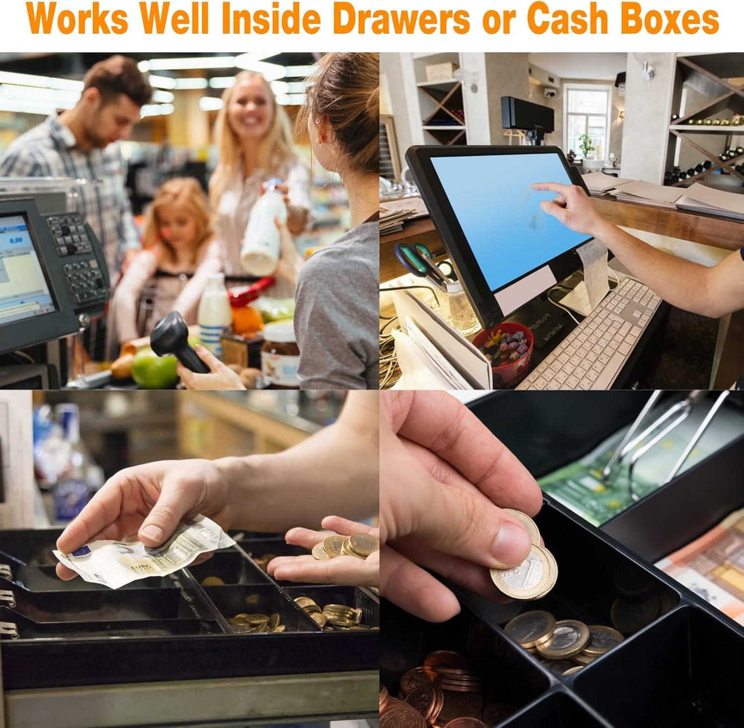Gambar produk DZL Laci Uang Kasir 5 Sekat Plastik Coin Cash Drawer Tray - D-5