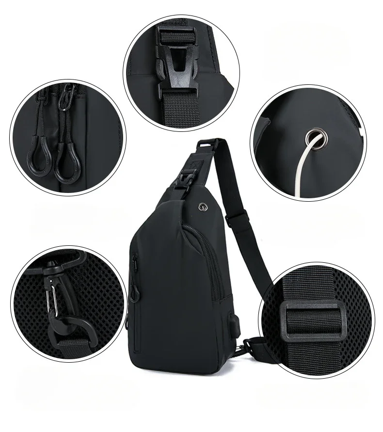 Gambar produk FMA Tas Selempang Fashion Sling Bag Pria with USB Charging Port - FM-US2