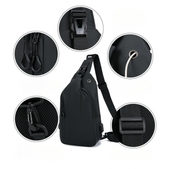 Gambar produk FMA Tas Selempang Fashion Sling Bag Pria with USB Charging Port - FM-US2