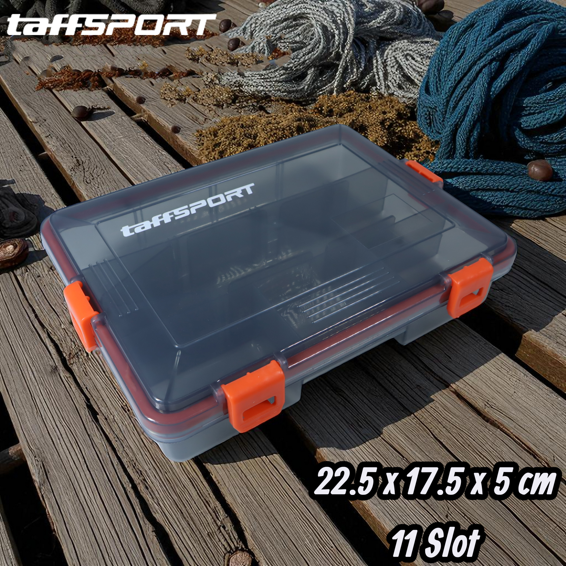 Gambar produk TaffSPORT Kotak Perkakas Kail Umpan Pancing Fishing Box 11 Slot - DY148