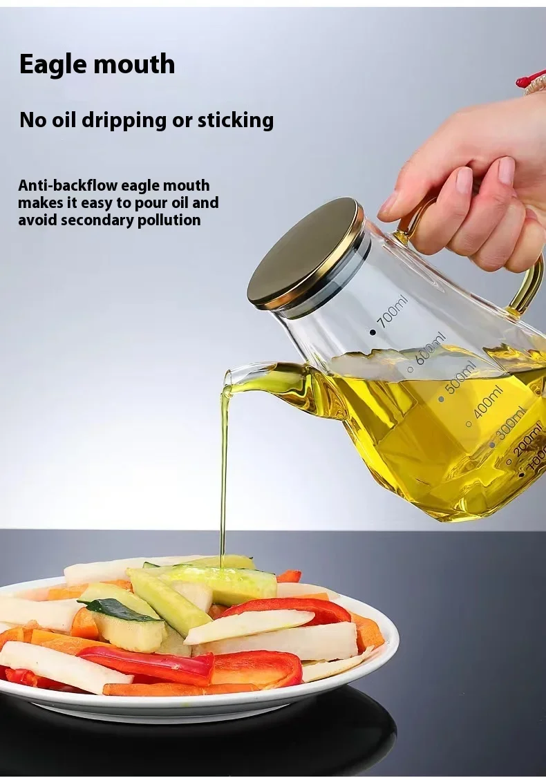 Gambar produk FMA Botol Minyak Borosilicate Glass Oil Pot Leakproof Heat-Resistant 700ml - FM-3PL