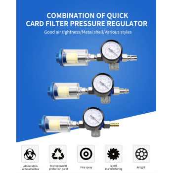 Gambar produk WENXING Spray Gun Air Regulator Gauge In-line Water Filter Adapter - W101