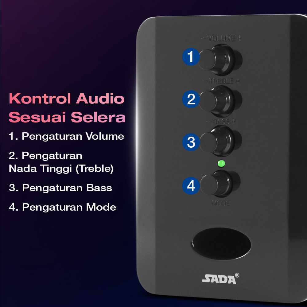 Gambar produk SADA Active Speaker Stereo 2.1 with Subwoofer and USB Power - D-202