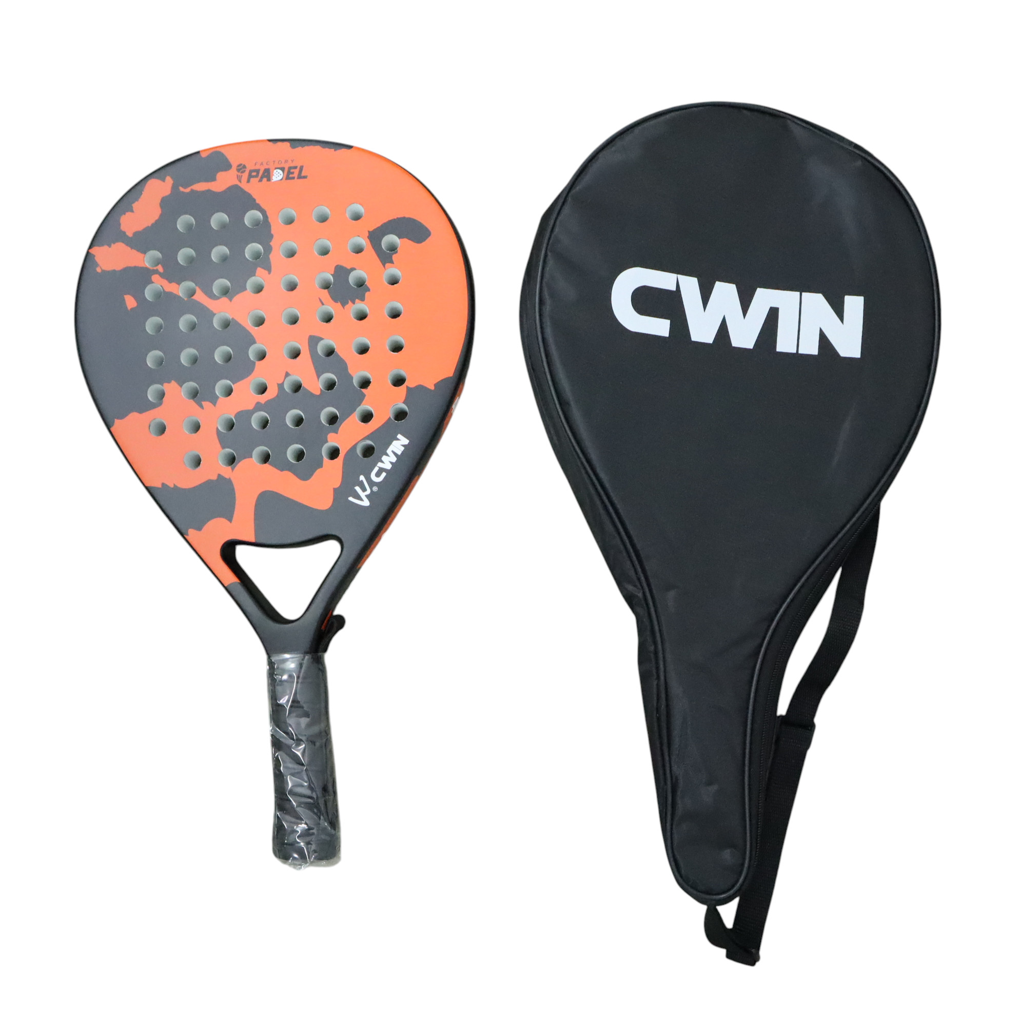 Gambar produk CWIN Raket Padel Teardrop Carbon Glass Fiber 3.8cm Thickness 360g - 4003