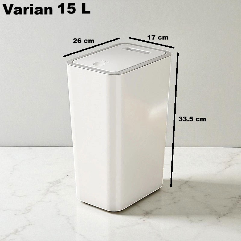 Gambar produk Trevice Tempat Sampah Tekan Press Trash Bin Smooth Opening 15L - T15