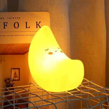 Gambar produk FGHGF Lampu Tidur LED Anak Karakter Lucu 1W Bulan - FGH01
