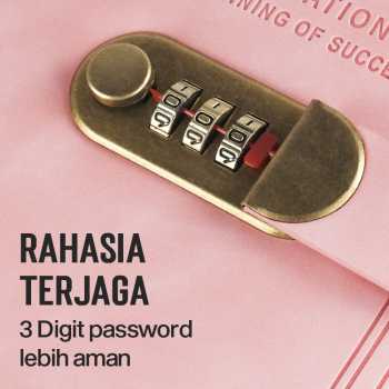 Gambar produk Toddi Buku Jurnal Leather Determination A5 200 Halaman Grid with Lock - TDD3