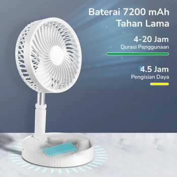 Gambar produk ZK Kipas Angin Standing Portable Retractable Folding Fan 7200mAh - ZK-20321