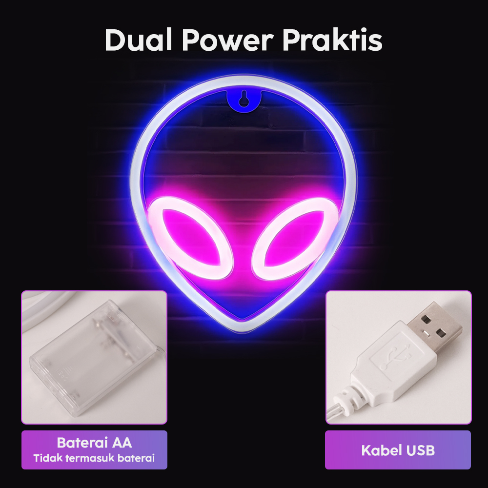 Gambar produk KEY-WIN Lampu Hias LED Neon Flex Battery and USB Power 1W Alien - M04