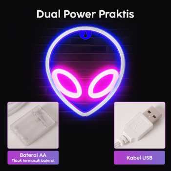 Gambar produk KEY-WIN Lampu Hias LED Neon Flex Battery and USB Power 1W Alien - M04