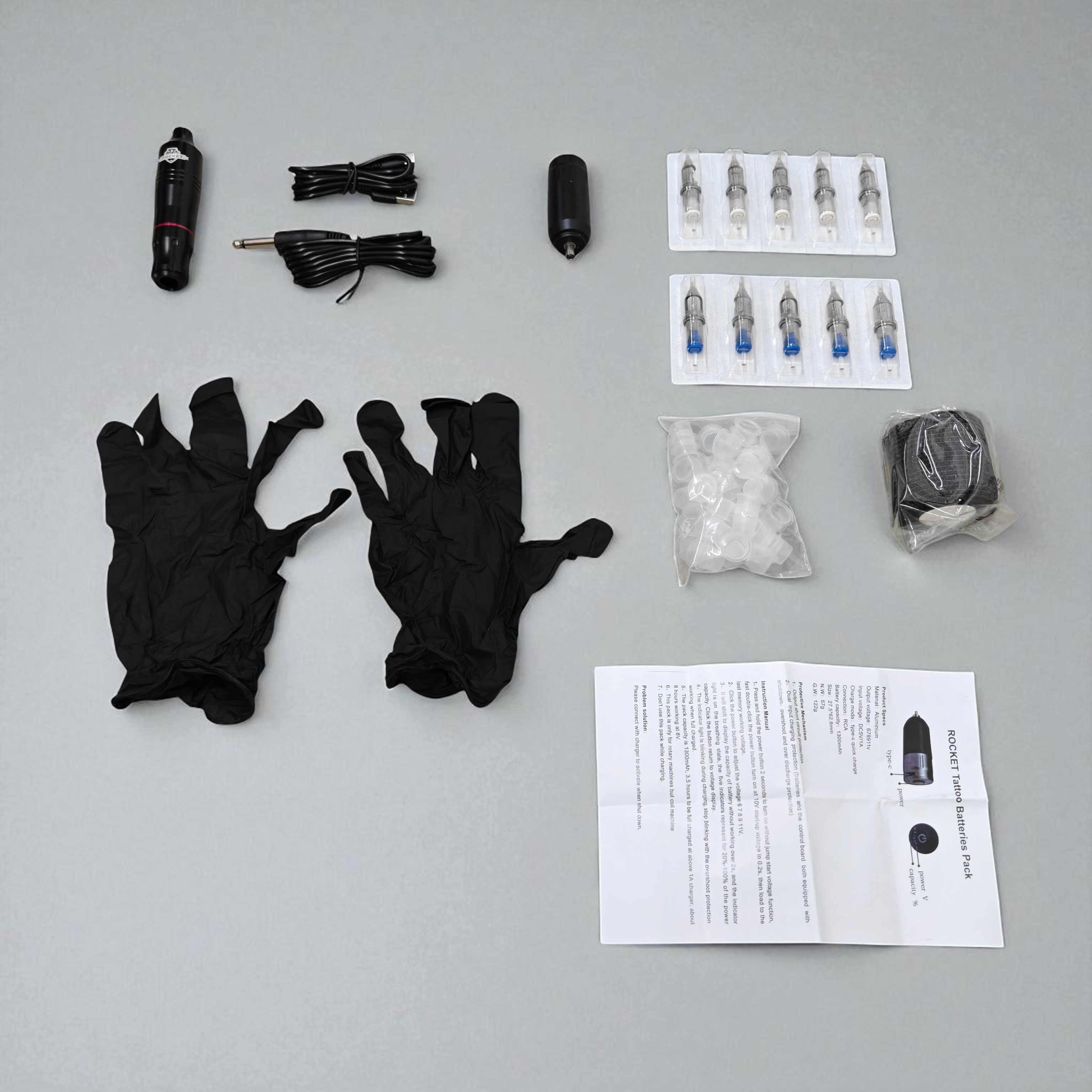Gambar produk ROCKET Mesin Tato Tattoo Embroidery Machine Kit 1300mAh 12000 RPM - P120