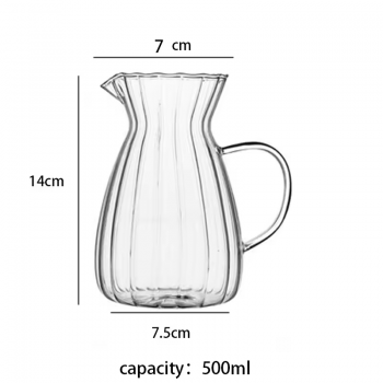 Gambar produk YWDL Teko Teh Pitcher Coffee Milk Jug Borosilicate Glass 500ml - YD2