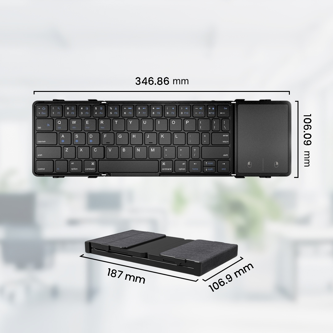Gambar produk AVATTO Keyboard Wireless Foldable Bluetooth Multi Device with Touchpad - B1053