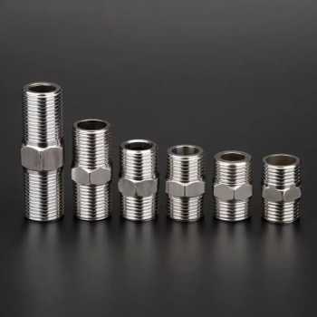Gambar produk SHILECTI Sambungan Pipa Air Male Hex Nipple Pipe Connector 2 PCS 1/4 Inch - SC138