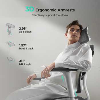 Gambar produk HBADA Kursi Kantor Office Chair Lumbar Support Flexible Armrest - E2