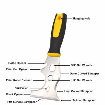 Gambar produk CATWERN 12in1 Kape Cat Keramik Paint Scraper Removal With Hammer End - C10