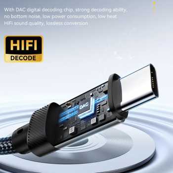 Gambar produk ESSAGER Kabel AUX 3.5mm Audio HiFi Premium Chip Braided 1M USB A - ES-YP22