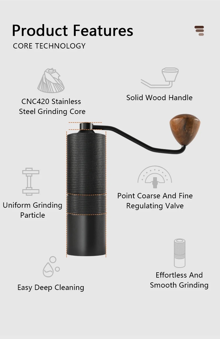 Gambar produk IZL Alat Penggiling Kopi Manual Seven Angle Grinding Coffee CNC - 8058