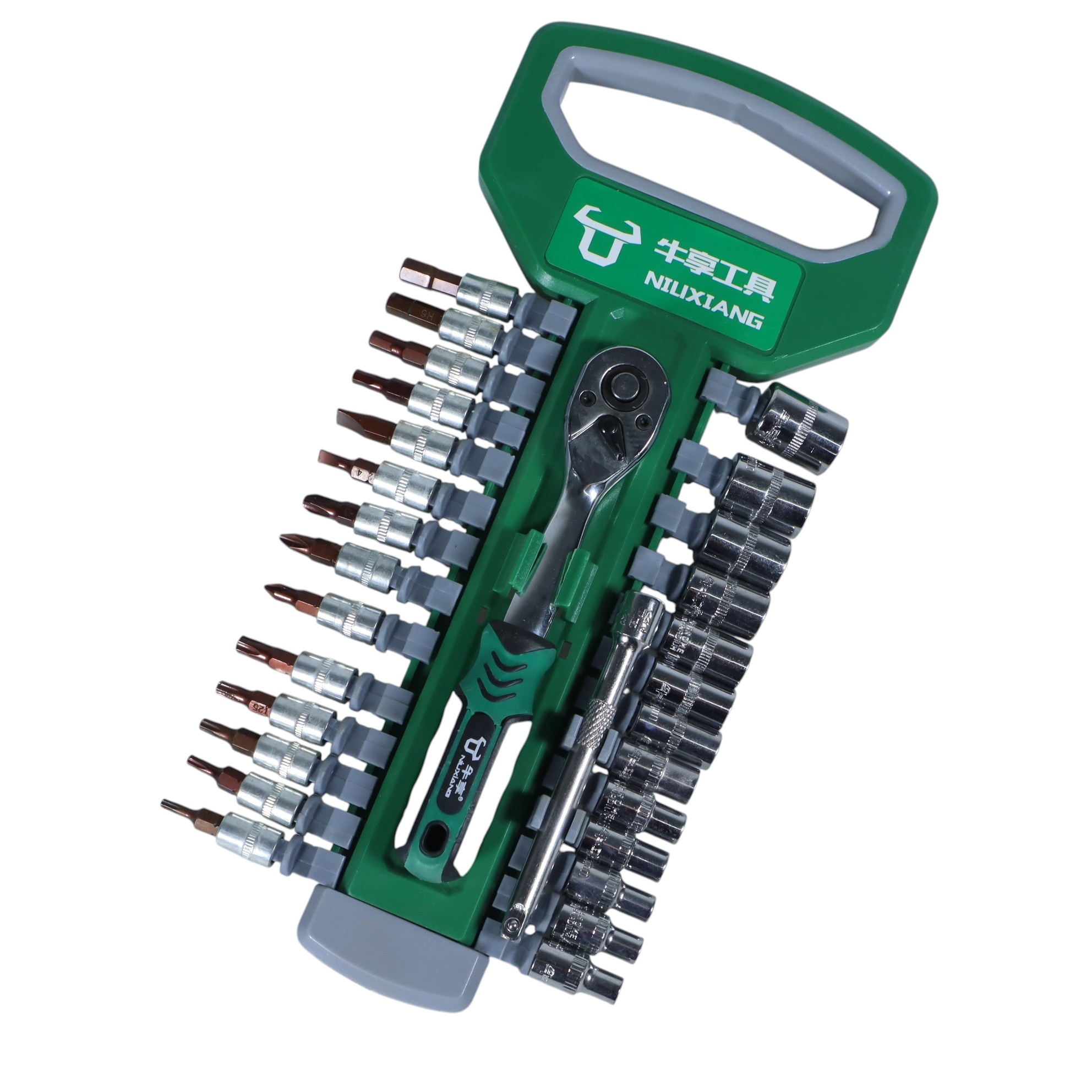 Gambar produk NIUXIANG Set Kunci Shock Ratchet Wrench 1/4 Handle Drive CR-V 29 PCS - TK-8152