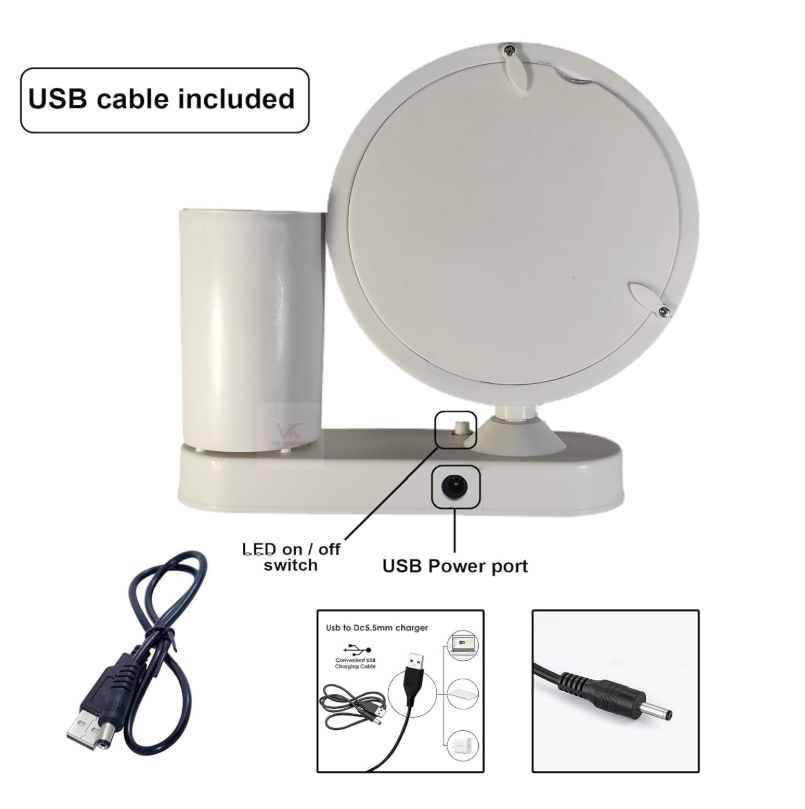 Gambar produk VENTURE Cermin Foto Magic Mirror Photo Frame LED with Pen Holder - B0F6