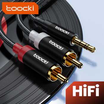 Gambar produk Toocki Kabel Audio Jack 3.5mm to Dual RCA Splitter Stereo Surround 1M - TYPX4-MY