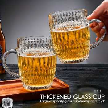 Gambar produk TREDO Gelas Mug Bir Sodium Calcium Glass Prickly Bark Pattern 570ml - T512