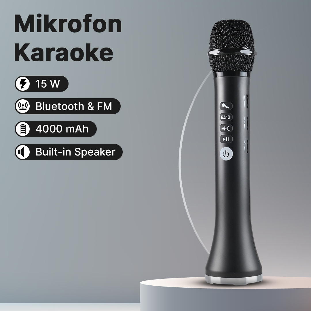 Gambar produk Lewinner Mikrofon Karaoke Wireless Bluetooth Speaker Portable - L-698