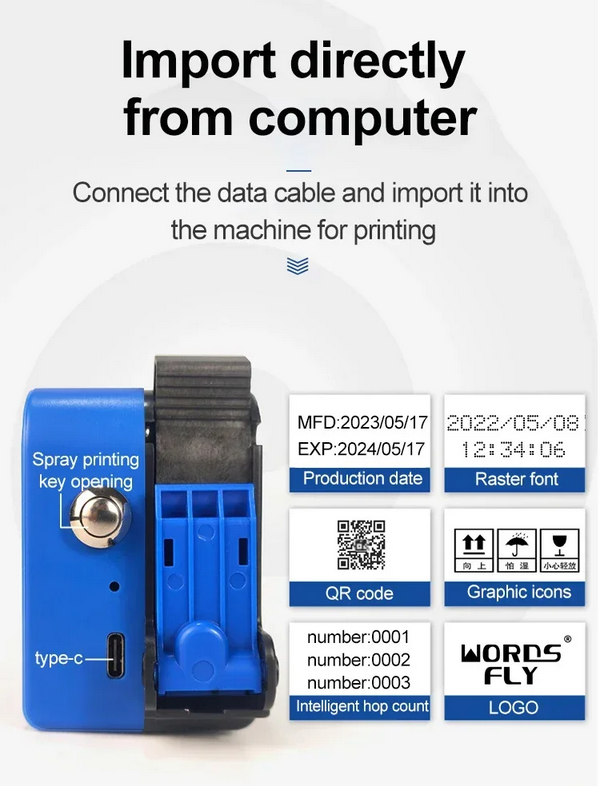 Gambar produk Kankeirr Mesin Printer Barcode Handheld Inkjet Printer WiFi Version - KK127