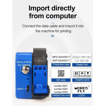 Gambar produk Kankeirr Mesin Printer Barcode Handheld Inkjet Printer WiFi Version - KK127