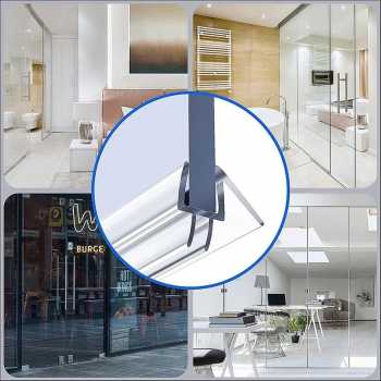 Gambar produk COOSTEE Seal Strip Penutup Celah Pintu Kaca Kamar Mandi PVC 50cm 6mm - C50