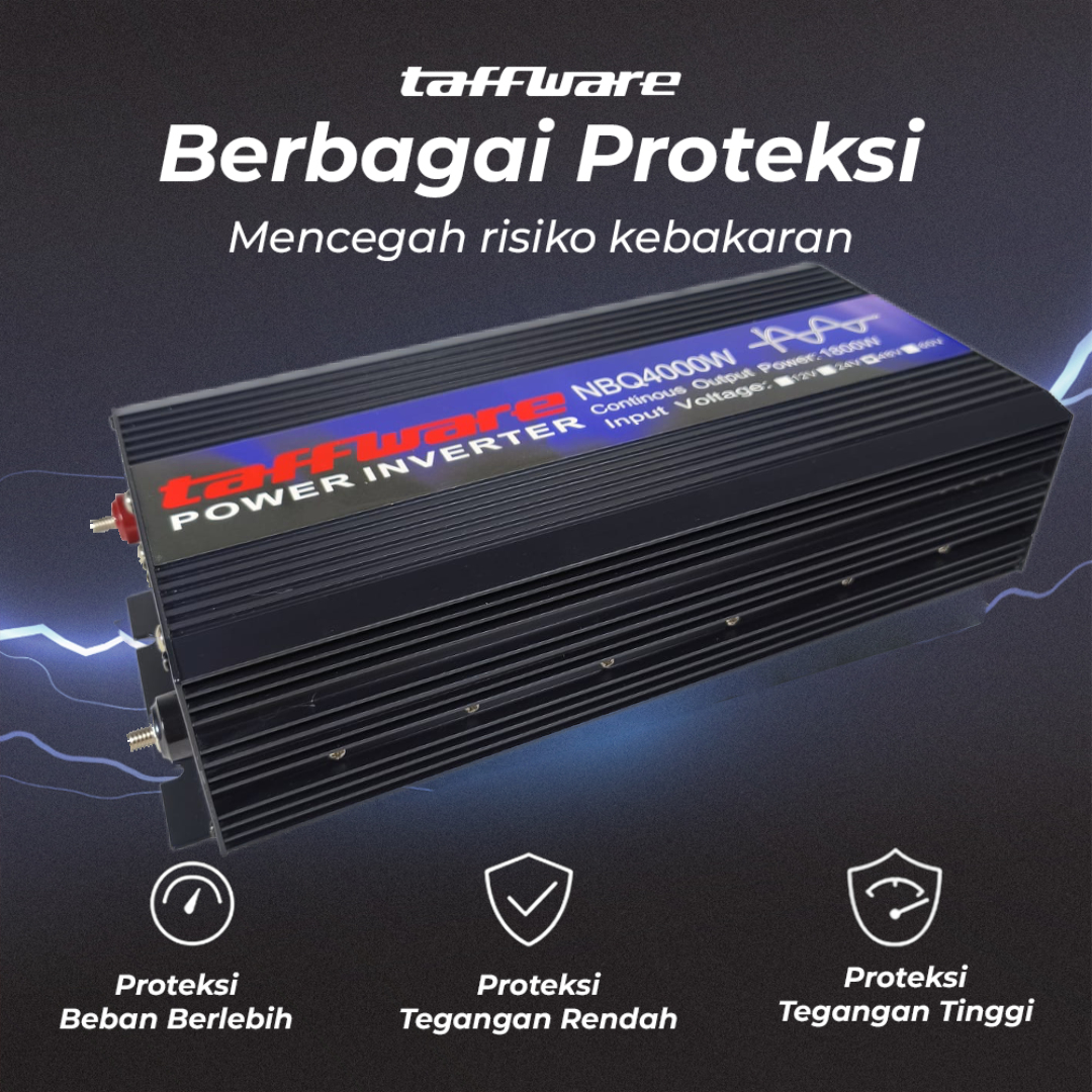 Gambar produk Taffware Power Inverter Mobil Pure Sine Wave DC 48V to AC 220V 4000W - NBQ4000W