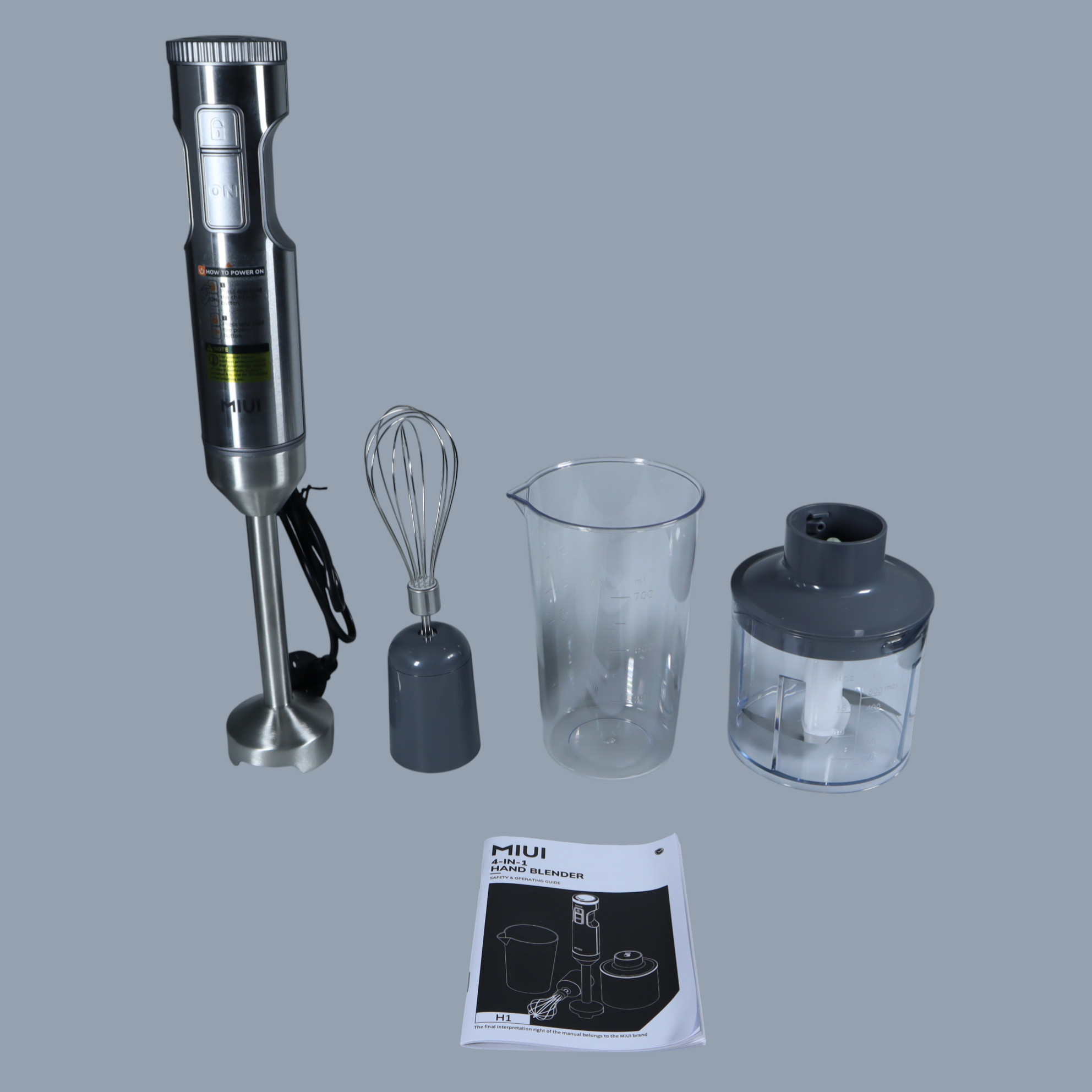 Gambar produk MIUI Hand Blender 4in1 Whisk Mixing Beaker Food Processor 15000RPM - H1