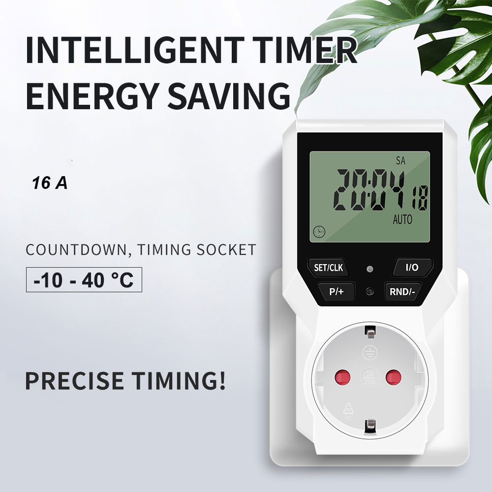 Gambar produk JUANJUAN Stop Kontak Timer Programmable LCD EU Socket 16A 230V - TM07