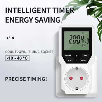 JUANJUAN Stop Kontak Timer Programmable LCD EU Socket 16A 230V - TM07