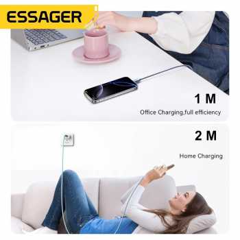 Gambar produk ESSAGER Kabel Data Type C to Lightning Fast Charging Braided 29W 2M - ES-X73