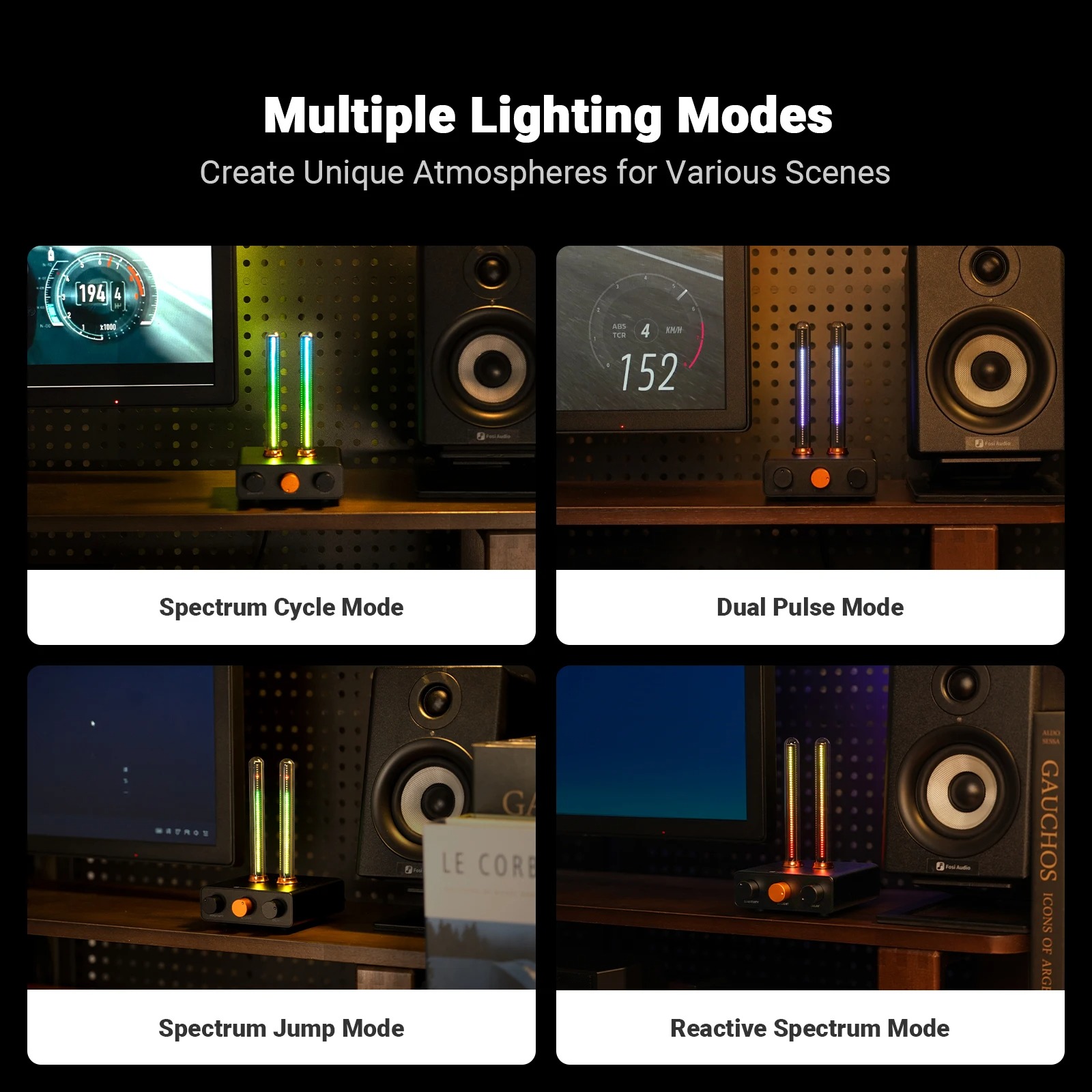 Gambar produk Fosi Audio LED Bar Music Rhythm Visualizer Ambient Light Desktop RGB - AH-01A