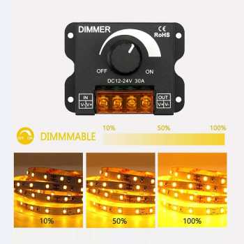 Gambar produk AELED Dimmer Lampu LED One Color Brightness Controller 12-24V 30A - AEL30A