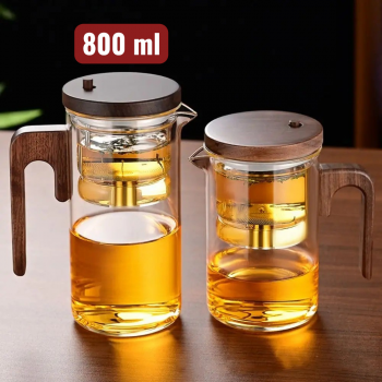 TERNITEA Teko Teh Kaca Saringan Tahan Panas One Click Filter Teapot - TR-68