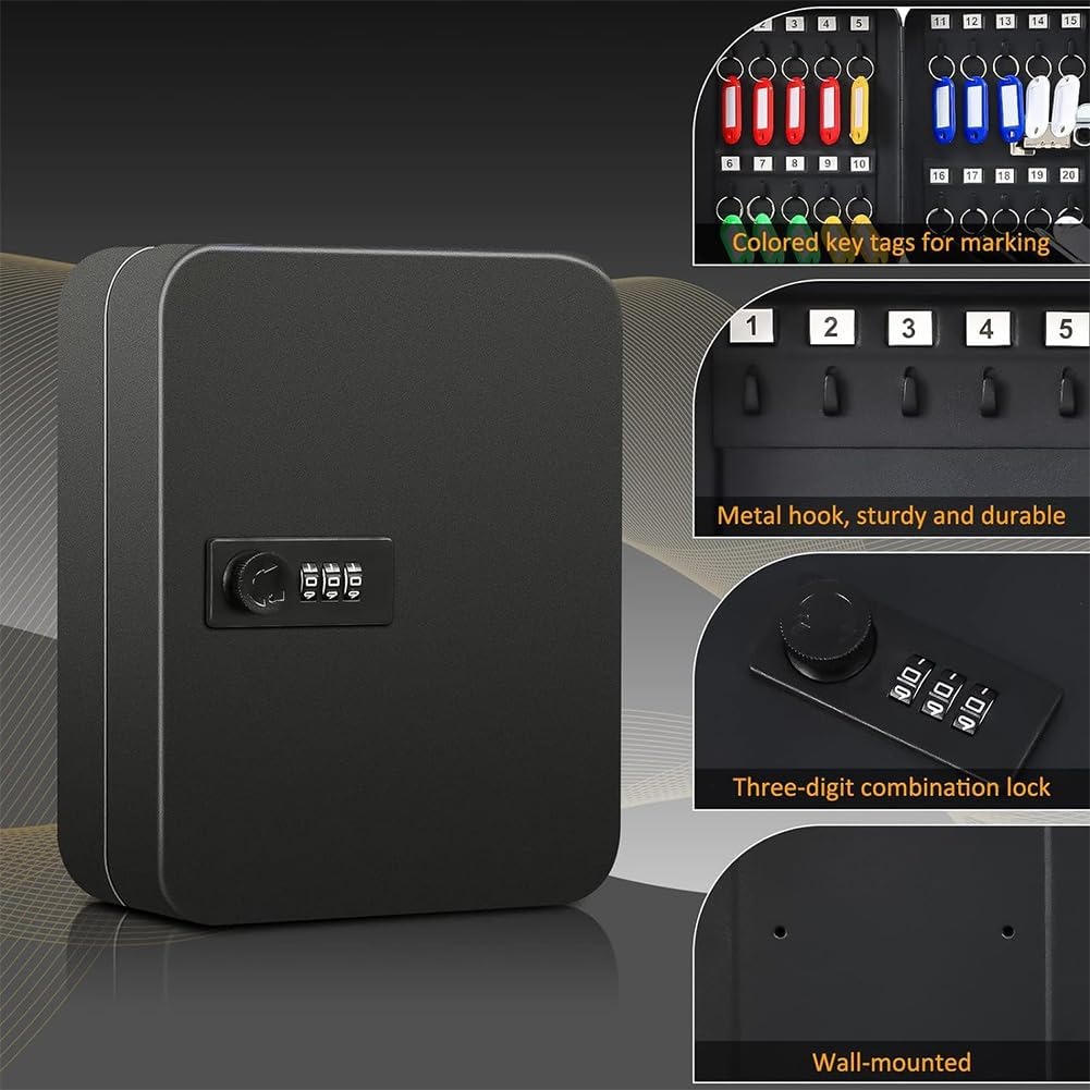Gambar produk KDK Lemari Kunci Cabinet 40 Hook Key Box Wall Mounted with Code Lock - KD-40