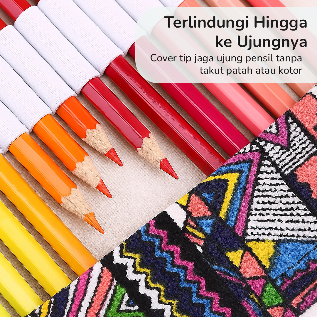 Gambar produk MARCO Bohemian Tas Tempat Pensil Gulung Canvas 48 Slot 20.5x56cm - EN-71